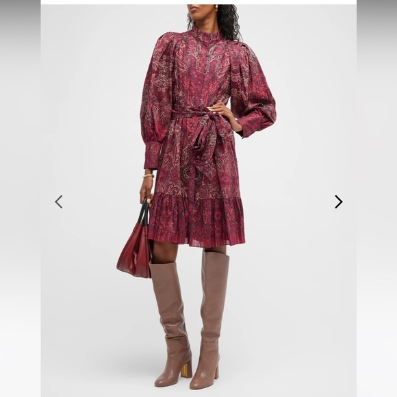 Dresses & Skirts - Kobi Halperin Ashlee Paisley-Print Balloon-Sleeve Dress. Size XS